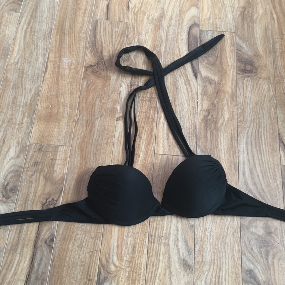 Black push-up padded bikini top S